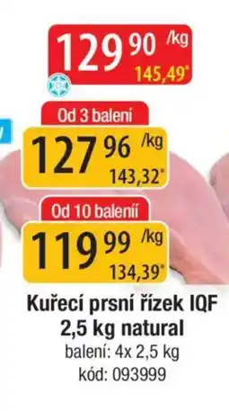 Qanto Kuřecí prsní řízek IQF natural nabídka