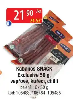Qanto Kabanos SNÄCK Exclusive, vepřové, kuřecí, chilli nabídka