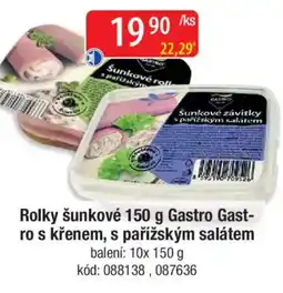 Qanto Rolky šunkové Gastro Gast- ro s křenem, s pařížským salátem nabídka