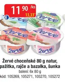 Qanto Žervé choceňské natur, pažitka, rajče a bazalka, šunka nabídka