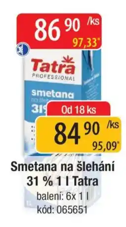 Qanto Smetana na šlehání 31% Tatra nabídka