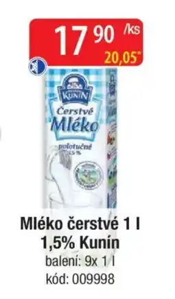 Qanto Mléko čerstvé 1,5% Kunín nabídka