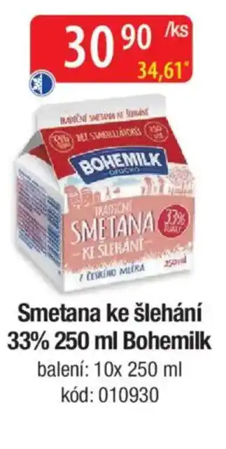 Qanto Smetana ke šlehání 33% Bohemilk nabídka