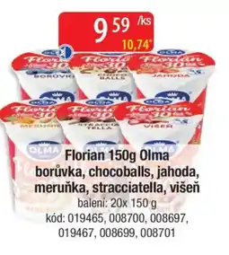 Qanto Florian Olma borůvka, chocoballs, jahoda, meruňka, stracciatella, višeň nabídka