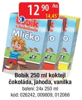 Qanto Bobík koktejl čokoláda, jahoda, vanilka nabídka