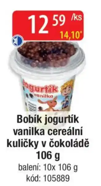 Qanto Bobík jogurtík vanilka cereální kuličky v čokoládě nabídka