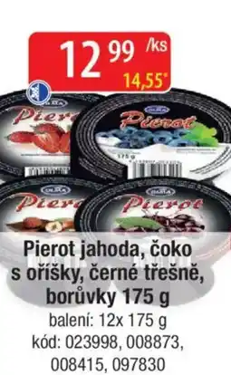 Qanto Pierot jahoda, čoko s oříšky, černé třešně, borůvky nabídka