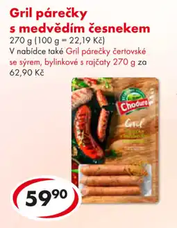 CBA Gril párečky s medvědím česnekem nabídka