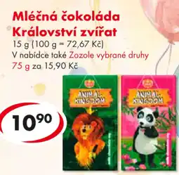 CBA Mléčná čokoláda Království zvířat nabídka