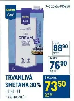 Makro Trvanlivá smetana 30 % nabídka