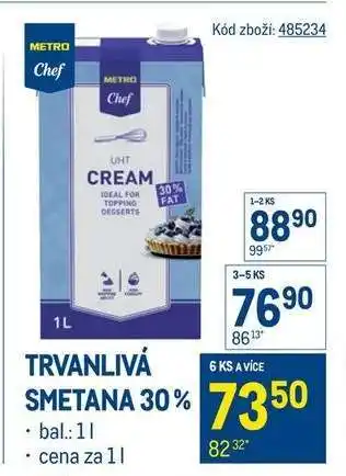 Trvanlivá smetana 30 %