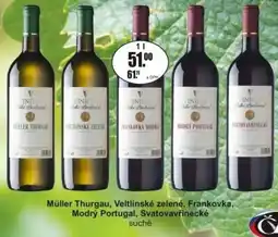 Adam Müller Thurgau, Veltlínské zelené, Frankovka, Modrý Portugal, Svatovavřinecké nabídka