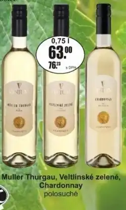 Adam Muller Thurgau, Veltlínské zelené, Chardonnay polosuché nabídka