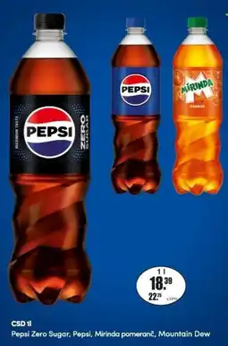 Adam Pepsi Zero Sugar, Pepsi, Mirinda pomeranč, Mountain Dew nabídka