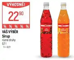 Globus VÁŠ VÝBĚR Sirup nabídka