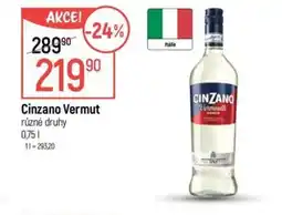 Globus CINZANO Vermut nabídka