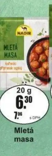 Adam Nadir Mletá masa nabídka