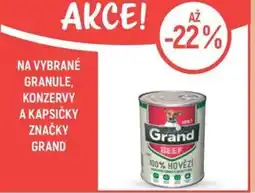Globus Na vybrané granule, konzervy a kapsičky značky grand nabídka