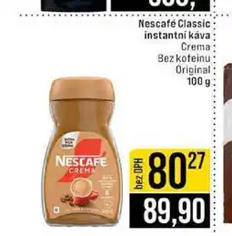 Jip Nescafé Classic instantní káva Crema Bez kofeinu Original nabídka