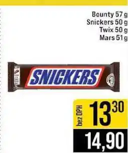 Jip Bounty 57 g Snickers 50 g Twix 50 g Mars 51 g nabídka