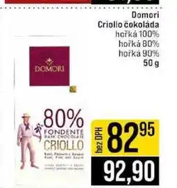 Jip Domori Criollo čokoláda hořká 100% hořká 80% hořká 90% nabídka