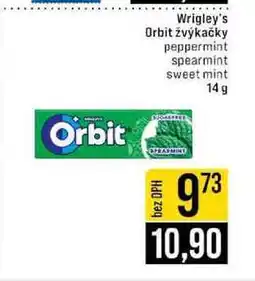 Jip Wrigley's Orbit žvýkačky peppermint spearmint sweet mint nabídka