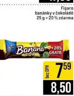Jip Figaro banánky v čokoládě 25 g +20% zdarma nabídka