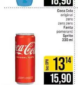 Jip Coca Cola original zero zero zero Fanta pomeranč Sprite nabídka