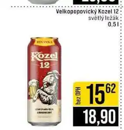 Jip Velkopopovický Kozel 12 světlý ležák nabídka
