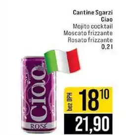 Jip Cantine Sgarzi Ciao Mojito cocktail Moscato frizzante Rosato frizzante nabídka