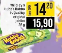 Jip Wrigley's Hubba Bubba žvýkačky nabídka
