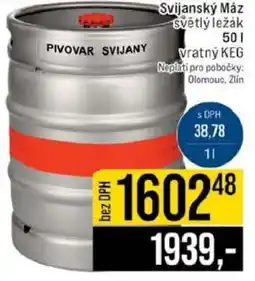Jip Svijanský Máz světlý ležák 50 l vratný KEG nabídka