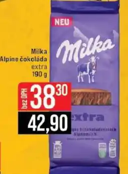 Jip Milka Alpine čokoláda extra 190 g nabídka