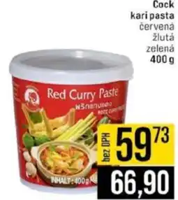 Jip Cock kari pasta červená žlutá zelená nabídka