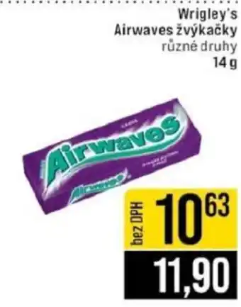 Jip Wrigley's Airwaves žvýkačky nabídka