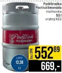 Jip Poděbradka Poctivá limonáda malinovka nabídka