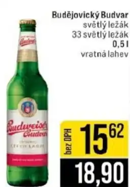 Jip Budějovický Budvar světlý ležák33 světlý ležák nabídka