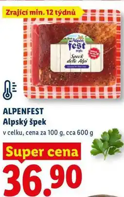 Lidl ALPENFEST Alpský špek, cena za nabídka