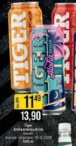 Jip Tiger Aloha energy drink banán nabídka