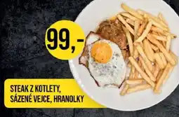 Jip Steak z kotlety, sázené vejce, hranolky nabídka