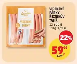 Penny Market VÍDEŇSKÉ PÁRKY ŘEZNÍKŮV TALÍŘ nabídka