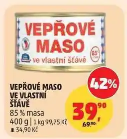 Penny Market Vepřové maso ve vlastní šťávě nabídka