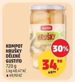 Penny Market KOMPOT HRUŠKY DĚLENÉ GUSTITO nabídka