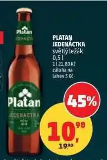 Penny Market PLATAN JEDENÁCTKA světlý ležák 0,5 l nabídka
