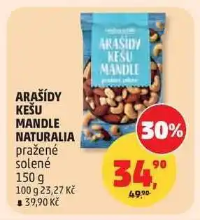 Penny Market ARAŠÍDY KEŠU MANDLE NATURALIA nabídka