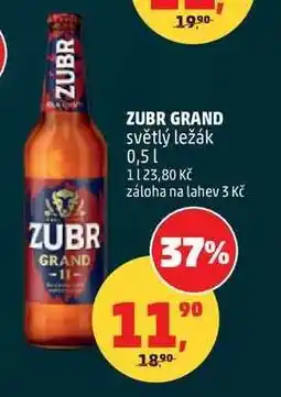 Penny Market ZUBR GRAND světlý ležák nabídka