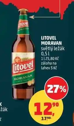 Penny Market Litovel Moravan světlý ležák 0.5 l nabídka