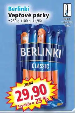 Norma Berlínki Vepřové párky nabídka