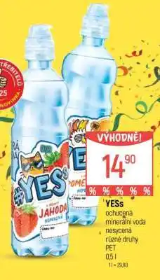 Globus YESs ochucená minerální voda nabídka