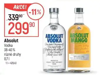 Globus Absolut Vodka nabídka